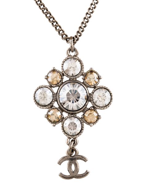 chanel crystal cc pendant necklace|Chanel necklace online shop.